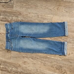 SPANX Size L/G (12 - 14) Soft Pull Up High Waisted Straight Leg Jeans Faded Blue